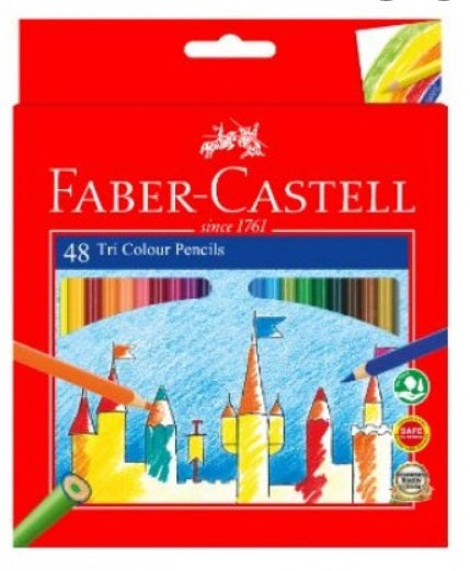 FABER-CASTELL 48 Triangular Shaped Color Pencils 