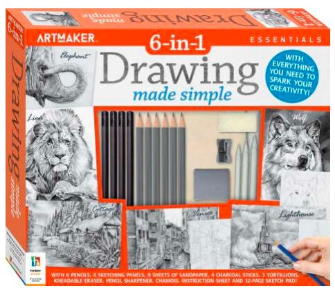 Art Maker Essentials: 6-in-1 Drawing Kit - Art Kits - Art + Craft - Adults  - Hinkler