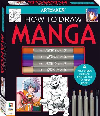 HINKLER'S ART MAKER How to Draw Manga Kit 48pg Book 5 Pens