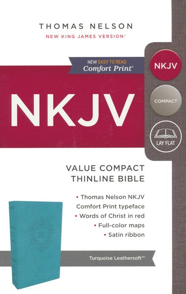 NKJV Value Compact Thinline Bible, Imitation Leather, Blue - MPHOnline.com