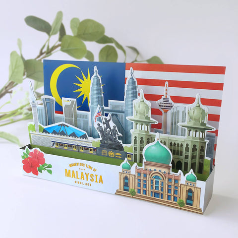 Pop Up Greeting Card 3D Greeting Card: Momentous Time of Malaysia