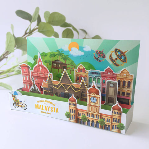 Pop Up Greeting Card 3D Greeting Card: Cultural Heritage of Malaysia