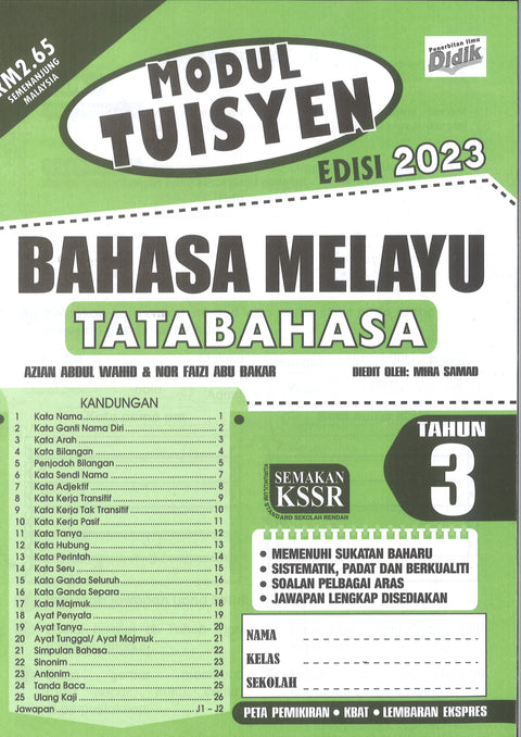 Modul Tuisyen Edisi 2023 Bahasa Melayu Tahun 3 Tatabahasa - MPHOnline.com