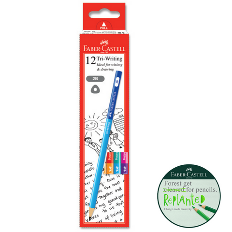 Faber Castell Tri-Writing 2B Pencil - Box Of 12 Pcs PK12 - MPHOnline.com