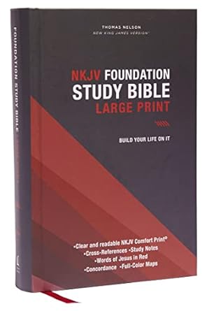 NKJV, Foundation Study Bible, Large Print, Hardcover, Red Letter, Comfort Print - MPHOnline.com