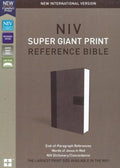 NIV, Super Giant Print Reference Bible, Leathersoft, Gray, Red Letter, Comfort Print - MPHOnline.com