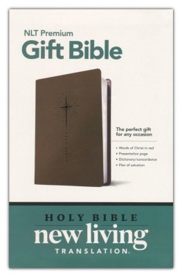 Premium Gift Bible NLT (Red Letter, LeatherLike, Star Cross Taupe), LeatherLike, Star Cross Taupe - MPHOnline.com