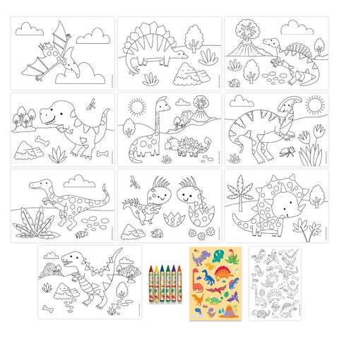 A4 Colouring Set - Dinosaurs - MPHOnline.com