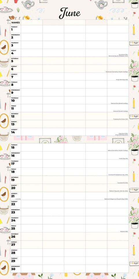 2027 Square Wall Calendar Family Organiser  At Home (RR271072) - MPHOnline.com