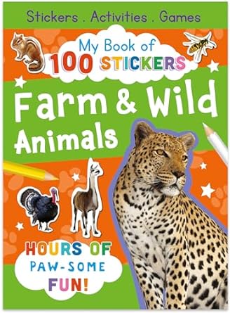 My Book of 100 Stickers - Farm & Wild Animals - MPHOnline.com