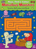 Maze, Find & Colour Marvellous Monsters Sticker & Colouring Book - MPHOnline.com