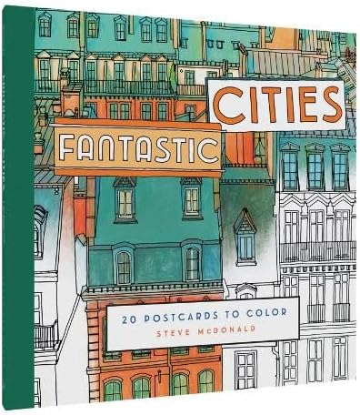 Fantastic Cities: 20 Postcards to Color (Adult Coloring Postcards, Stationery to Color or Paint) - MPHOnline.com