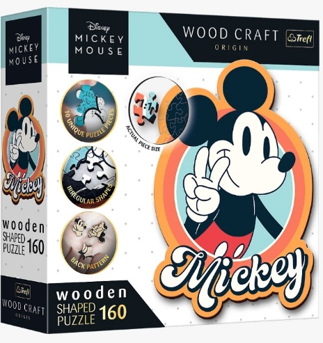 TREFL Puzzle 160 Wooden Shaped Puzzles - Retro Mickey Mouse - MPHOnline.com