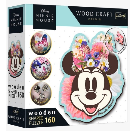 TREFL Puzzle 160 Wooden Shaped - Stylish Minnie Mouse / Disney - MPHOnline.com