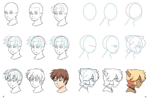 How to Draw:Manga Faces - In Simple Steps - MPHOnline.com