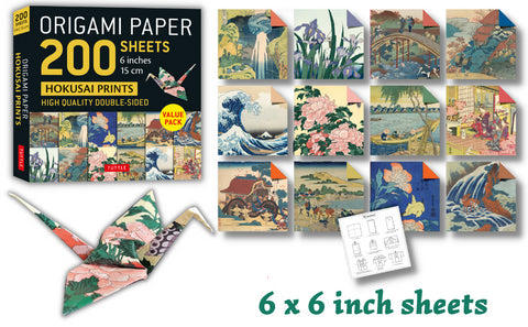 Origami Paper 200 sheets Hokusai Prints 6" - MPHOnline.com