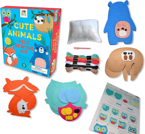 Contents of Cute Animals Felt Sewing Kit - Buddy & Barney - MPHOnline.com