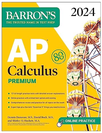 AP Calculus Premium, 2024: 12 Practice Tests + Comprehensive Review + Online Practice (Barron's AP) Premium Edition - MPHOnline.com