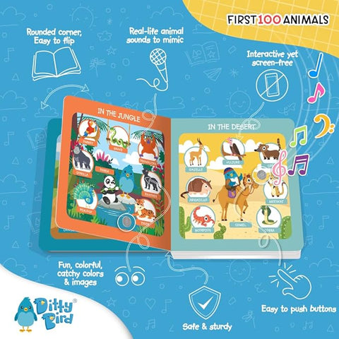 Ditty Bird: First 100 Animals (20 Sounds to Listen) - MPHOnline.com