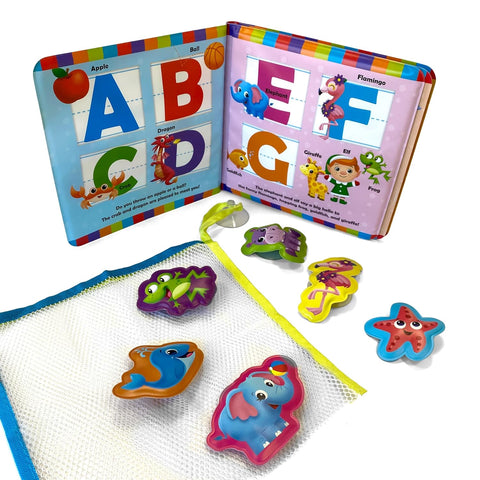 Bath Time Books: ABCs (Bath Book, 6 Padded Suction Cups, 1 Mesh Bag) - MPHOnline.com