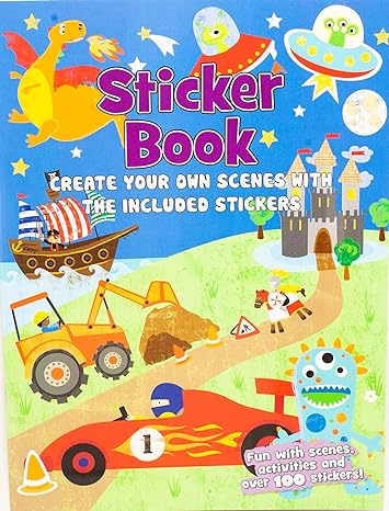 CZD1125_8 Sticker Book Boy Create Your Own Scenes With The Included St ...