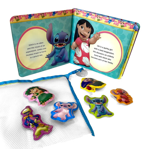Bath Time Books: Disney Stitch (Bath Book, 6 Padded Suction Cups, 1 Mesh Bag) - MPHOnline.com