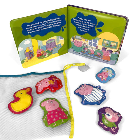Bath Time Books: Peppa Pig (Bath Book, 6 Padded Suction Cups, 1 Mesh Bag) - MPHOnline.com