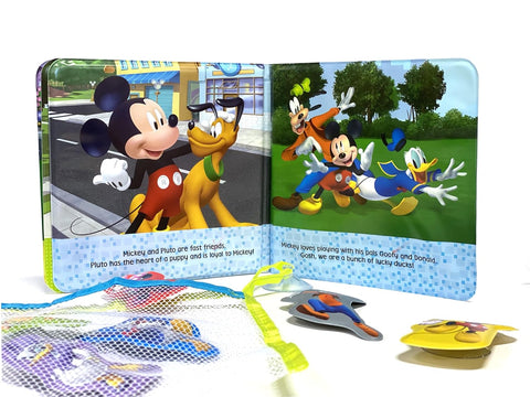 Bath Time Books: Disney Minnie & Mickey (Bath Book, 6 Padded Suction Cups, 1 Mesh Bag) - MPHOnline.com