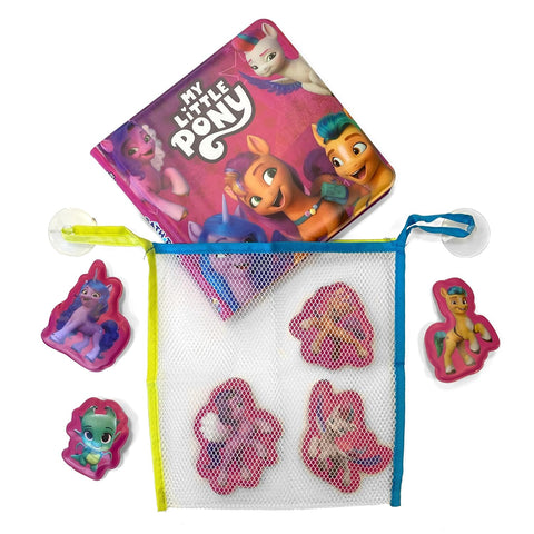 Bath Time Books: My Little Pony (Bath Book, 6 Padded Suction Cups, 1 Mesh Bag) - MPHOnline.com