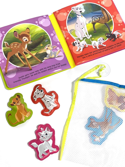 Bath Time Books: Disney Animals (Bath Book, 6 Padded Suction Cups, 1 Mesh Bag) - MPHOnline.com