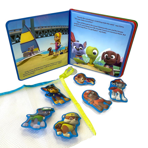 Bath Time Books: Nick Paw Patrol (Bath Book, 6 Padded Suction Cups, 1 Mesh Bag) - MPHOnline.com
