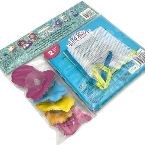 Bath Time Books: Gabby's Dollhouse (Bath Book, 6 Padded Suction Cups, 1 Mesh Bag) - MPHOnline.com