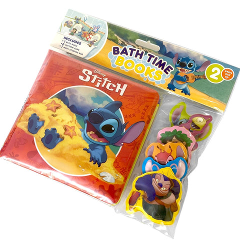 Bath Time Books: Disney Stitch (Bath Book, 6 Padded Suction Cups, 1 Mesh Bag) - MPHOnline.com