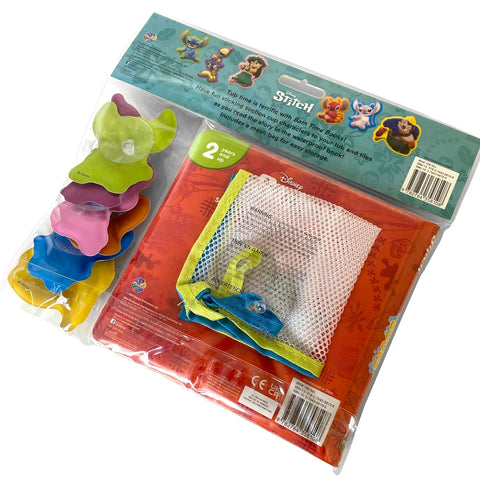 Bath Time Books: Disney Stitch (Bath Book, 6 Padded Suction Cups, 1 Mesh Bag) - MPHOnline.com