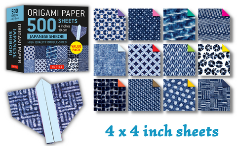 Origami Paper 500 sheets Japanese Shibori 4" - MPHOnline.com
