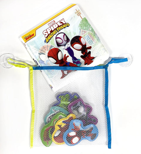 Bath Time Books: Marvel Spidey & Amazing Friends (Bath Book, 6 Padded Suction Cups, 1 Mesh Bag) - MPHOnline.com