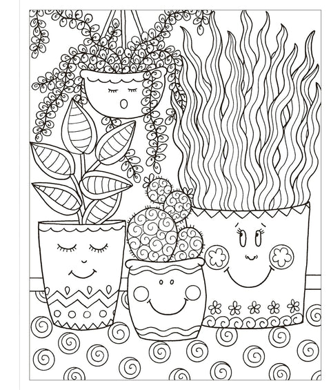 Zendoodle Coloring: Happy Houseplants - MPHOnline.com