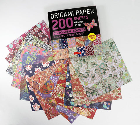 Origami Paper 200 sheets Chiyogami Flowers 6" (15 cm) - MPHOnline.com