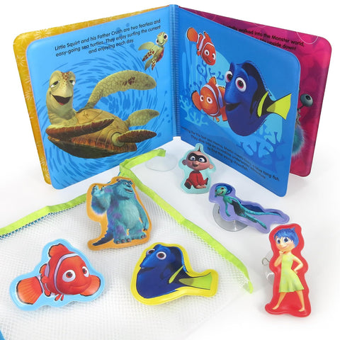 Bath Time Books: Disney Pixar (Bath Book, 6 Padded Suction Cups, 1 Mesh Bag) - MPHOnline.com