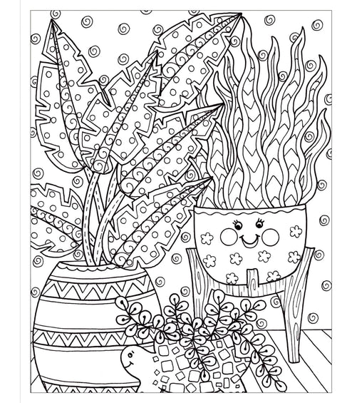 Zendoodle Coloring: Happy Houseplants - MPHOnline.com