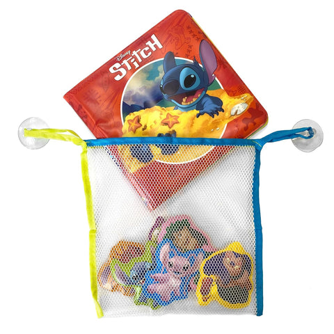 Bath Time Books: Disney Stitch (Bath Book, 6 Padded Suction Cups, 1 Mesh Bag) - MPHOnline.com