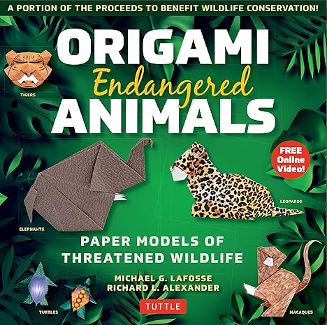 Origami Endangered Animals Kit: Paper Models of Threatened Wildlife [Includes Instruction Book with Conservation Notes, 48 Sheets of Origami Paper, FREE Online Video!] - MPHOnline.com