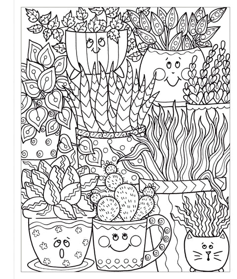 Zendoodle Coloring: Happy Houseplants - MPHOnline.com