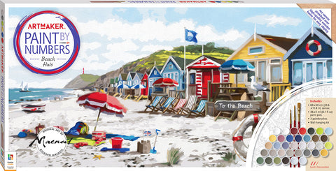 Art Maker Paint by Numbers Canvas Beach Huts - MPHOnline.com