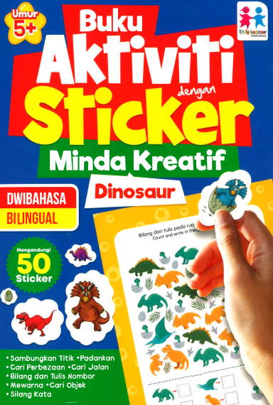 Buku Aktiviti Dengan Sticker Minda Kreatif - Dinosaur - MPHOnline.com