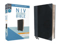 NIV, Thinline Bible, Compact, Leathersoft, Black/Gray, Red Letter, Comfort Print - MPHOnline.com