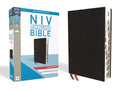 NIV, Thinline Bible, Large Print, Bonded Leather, Black, Red Letter, Thumb Indexed, Comfort Print - MPHOnline.com