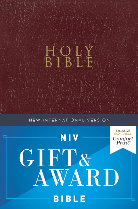 Niv, Gift And Award Bible, Leather-Look, Burgundy, Red Lette - MPHOnline.com