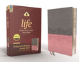 NIV, Life Application Study Bible, Third Edition, Leathersoft, Gray/Pink, Red Letter - MPHOnline.com