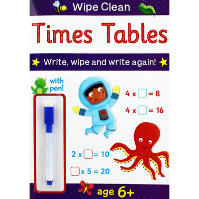 Wipe Clean With Pen 6+ Times Tables - MPHOnline.com